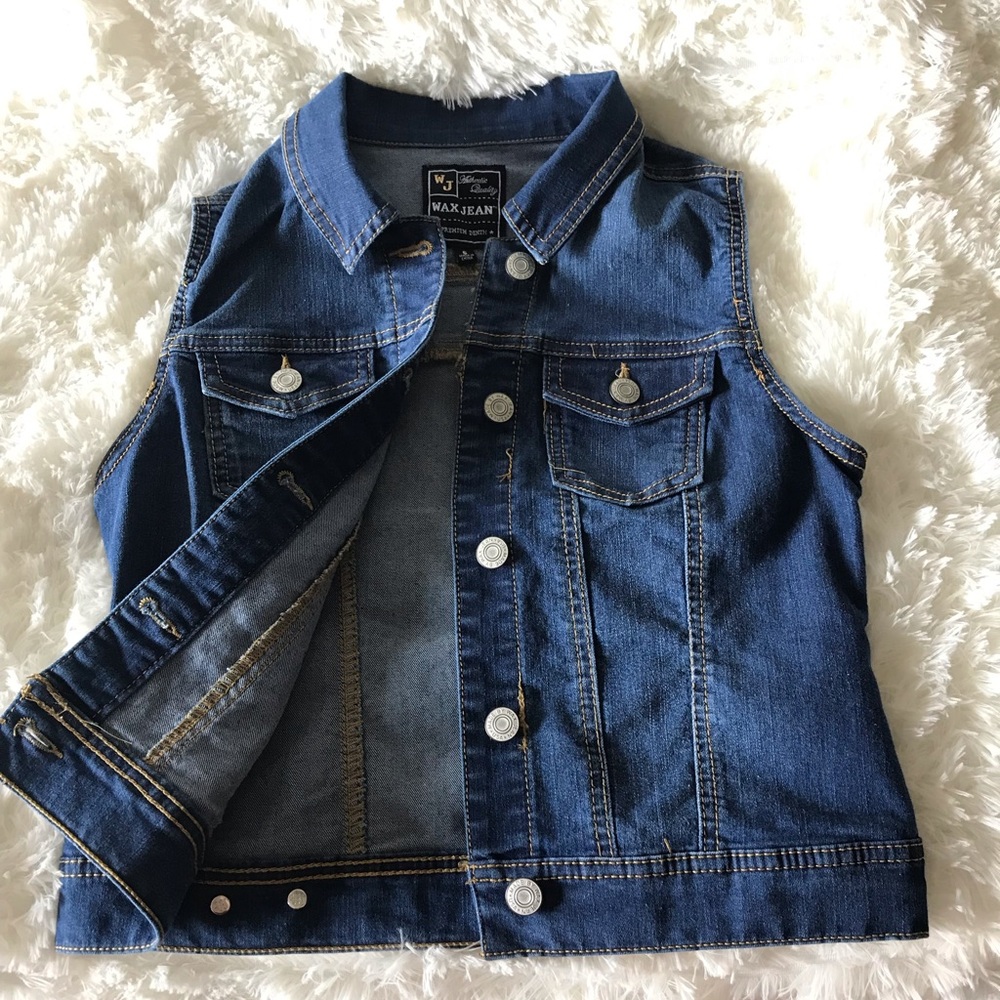 Wax Jean Premium Denim Crop Vest